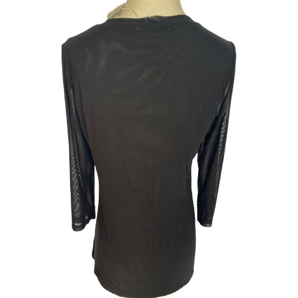 💰5 For $40 / BOO RADLEY AUSTRALIA - BLACK MESH LONG SLEEVED TOP (BNWT) - Picture 4 of 9